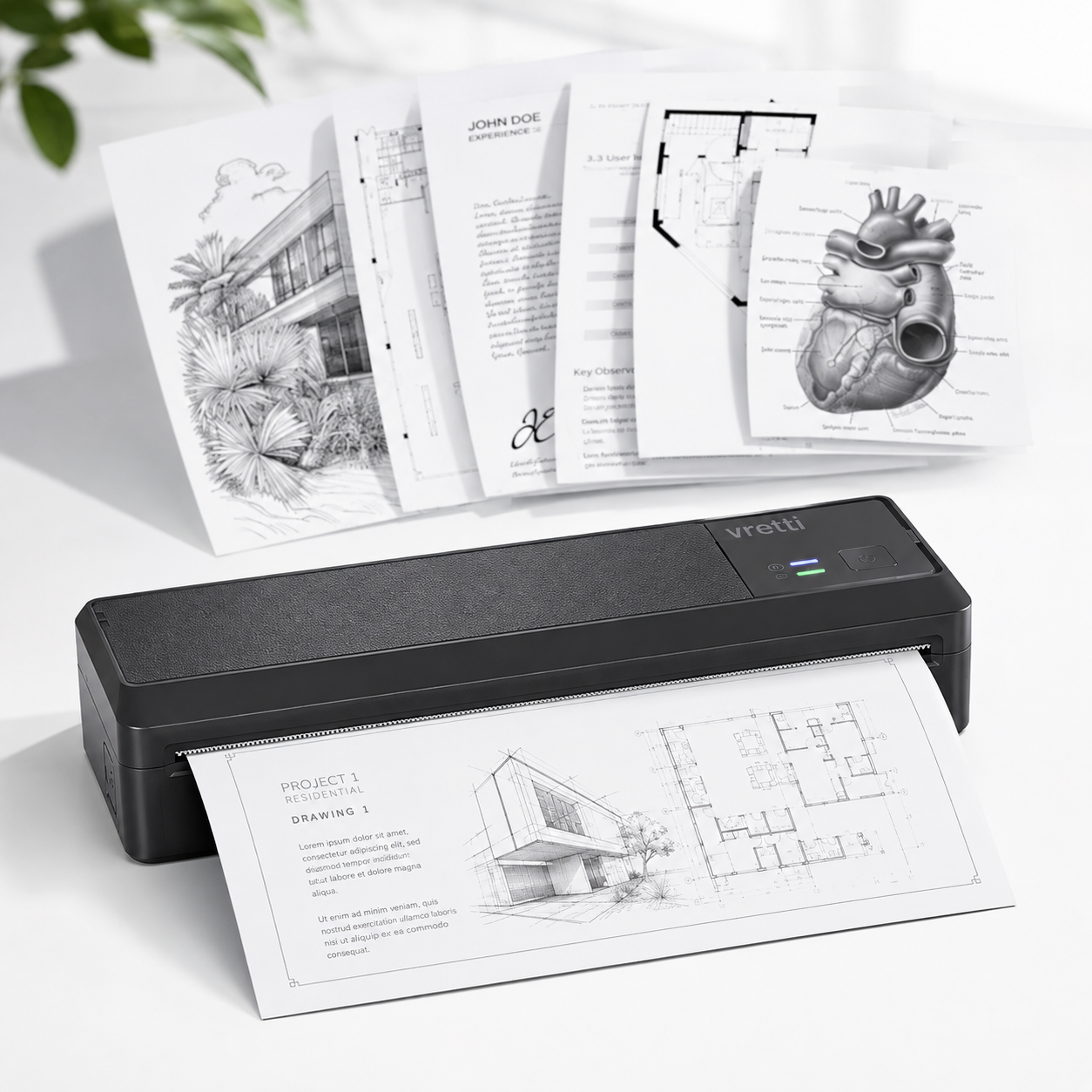 Portable A4 Bluetooth Thermal Printer – Vretti P83