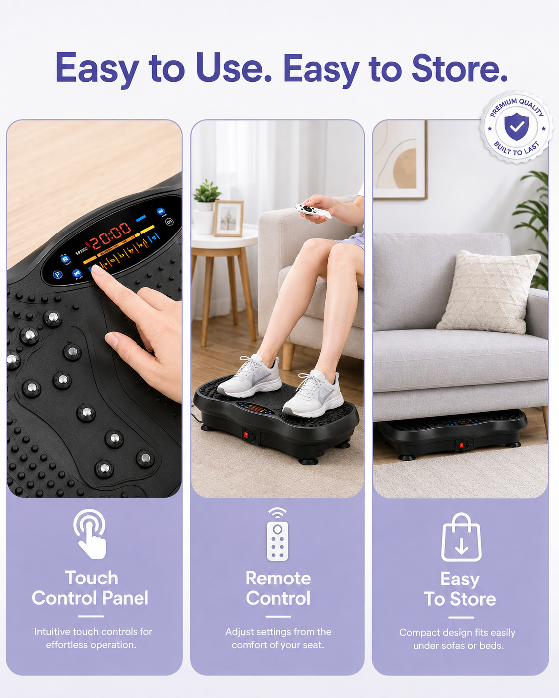 Vibration Plate Exercise Machine with Resistance Bands & Remote Control