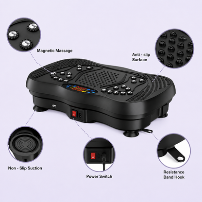 Vibration Plate Exercise Machine with Resistance Bands & Remote Control