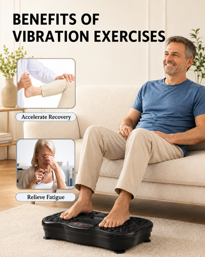 Vibration Plate Exercise Machine with Resistance Bands & Remote Control