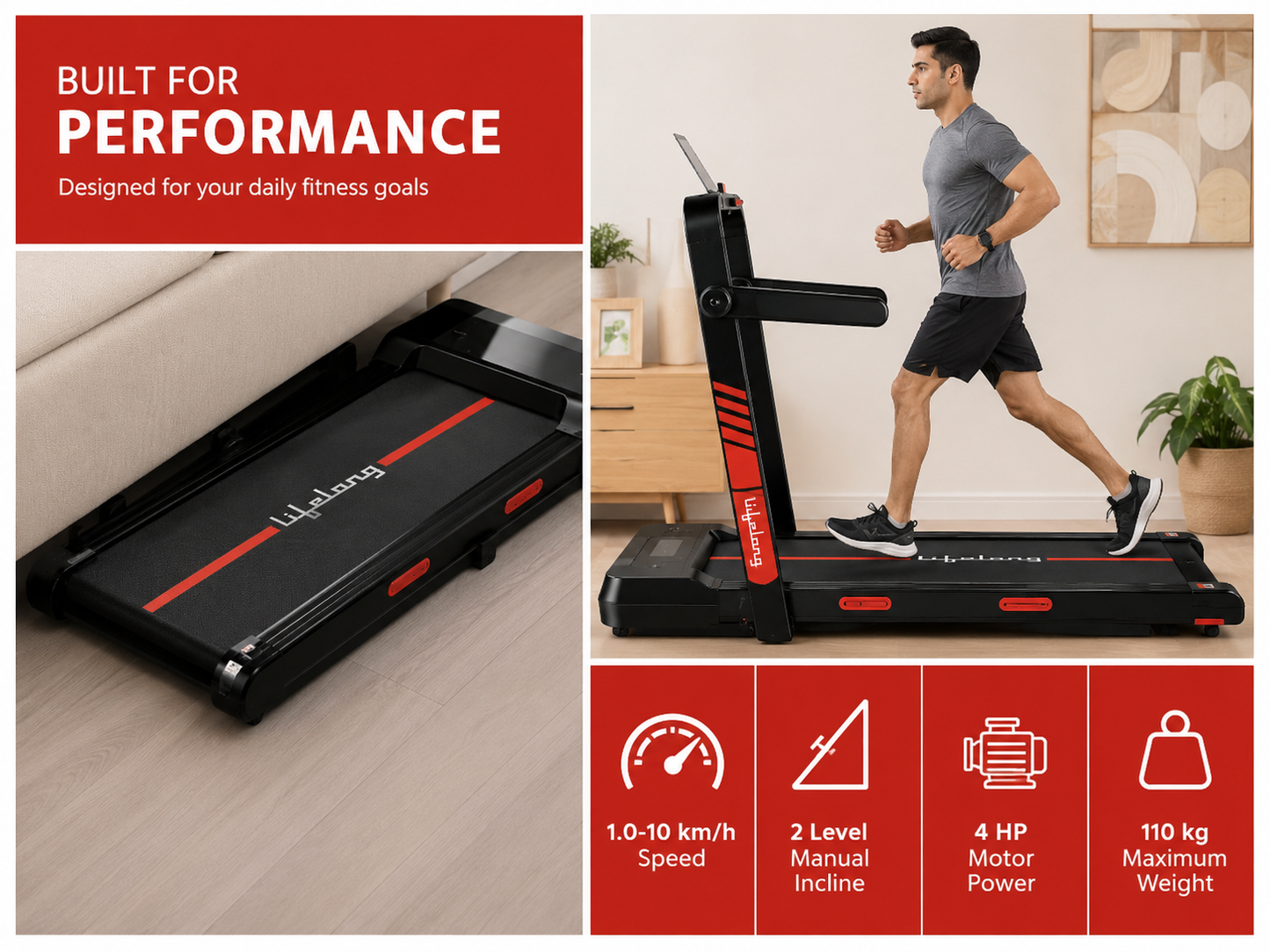Foldable Walking Pad Treadmill with Incline & Remote Control