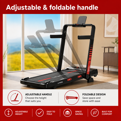 Foldable Walking Pad Treadmill with Incline & Remote Control