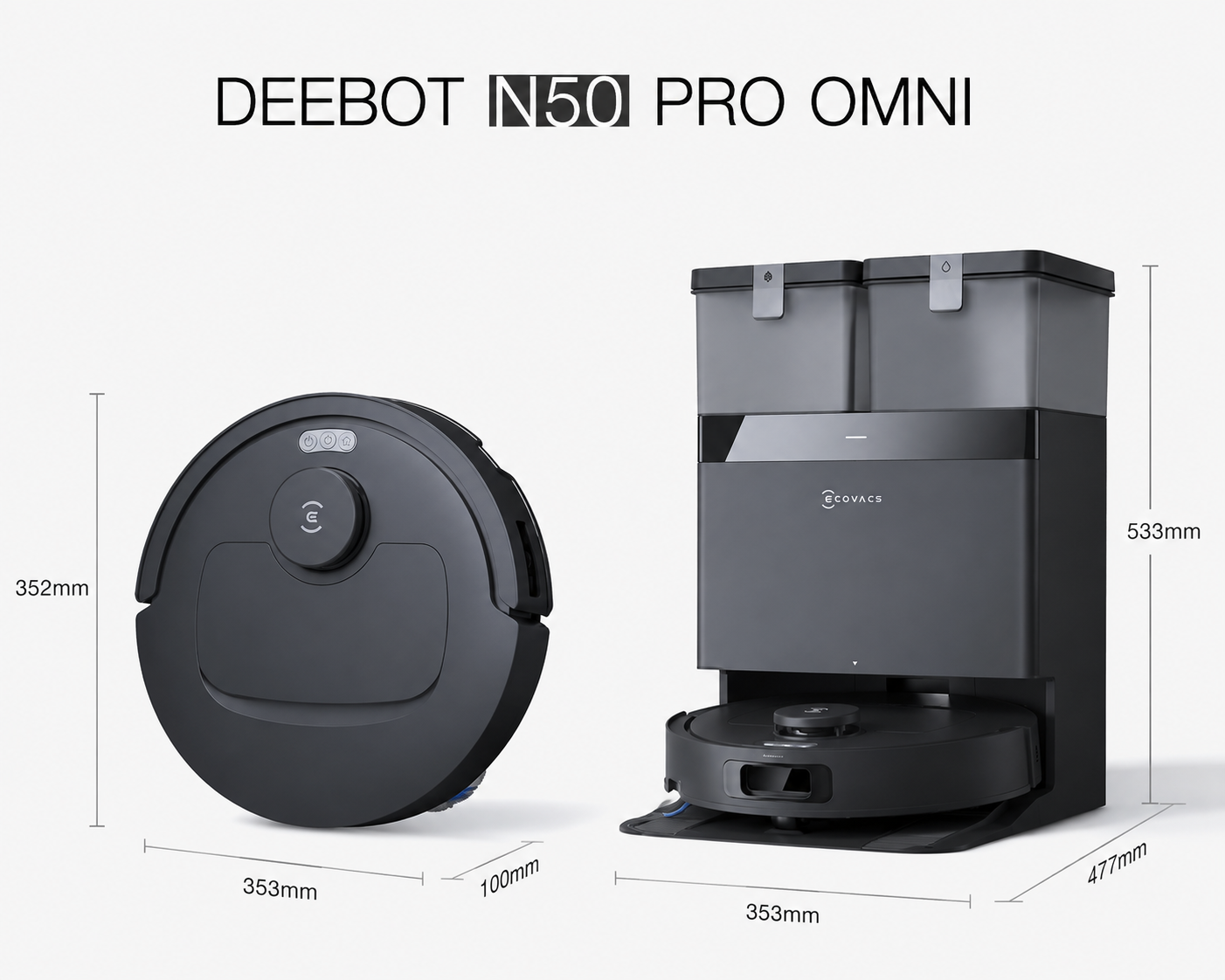 ECOVACS N50 Pro Omni Robot Vacuum & Mop
