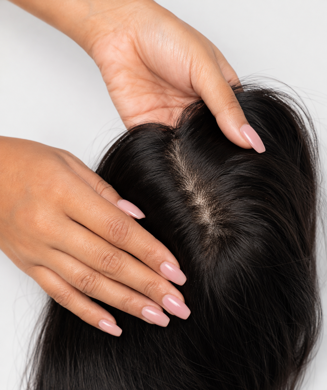 Everyday Clip-Free Hair Topper with Real Human Hair
