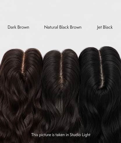 Everyday Clip-Free Hair Topper with Real Human Hair