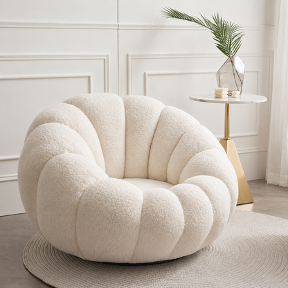 Luxury Pumpkin Curve Sofa – Modern Plush Living Room Seating
